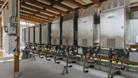17-unit, Noritz tankless water heater system at Wedgworth’s fertilizer blending facility in Lake Placid, Florida