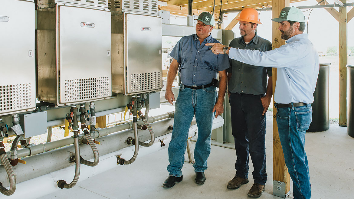 Ken Bruce (left) and Jeff Beard (center) with Joey Miller (right)